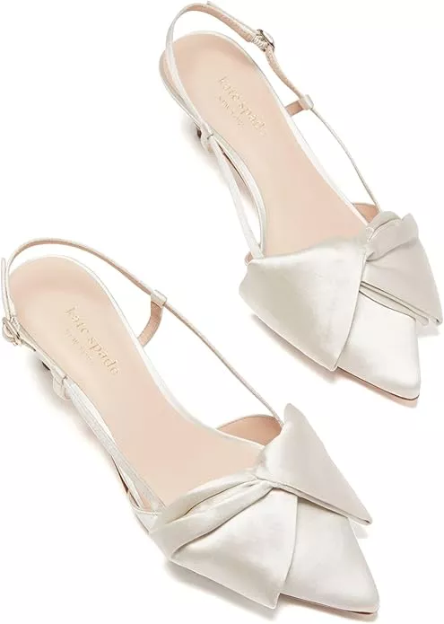 Wedding heels with bow on top by Kate Spade
