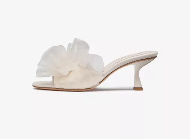 Kate Spade wedding shoes with flower and low heel