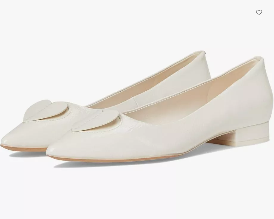 Comfortable flats with heart detail by Kate Spade for wedding shoes