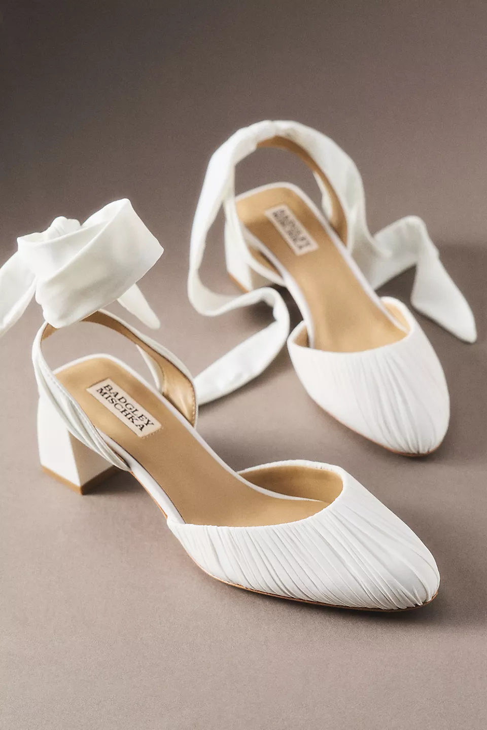 Low block wedding shoes for outdoor wedding