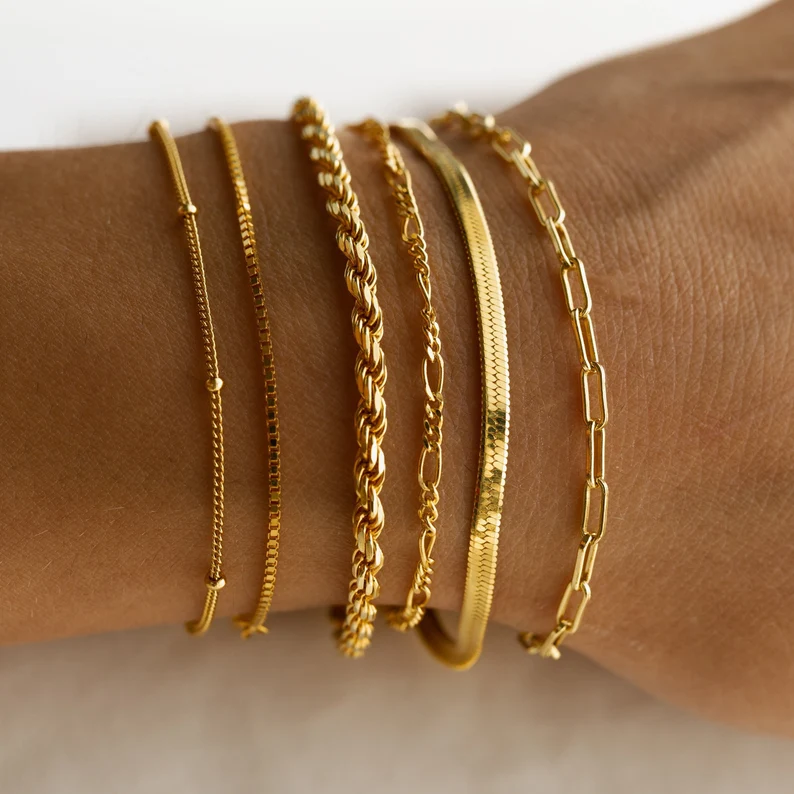 Minimalist bracelet stacking set for bridesmaid gifts under 50 dollars