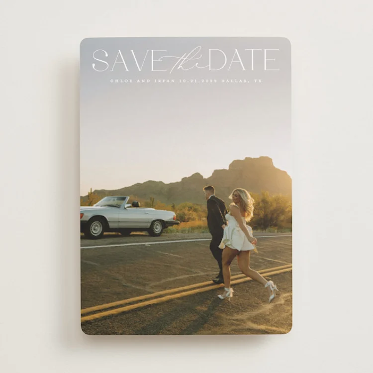 Include engagement photos to personalize your wedding planning for save the dates