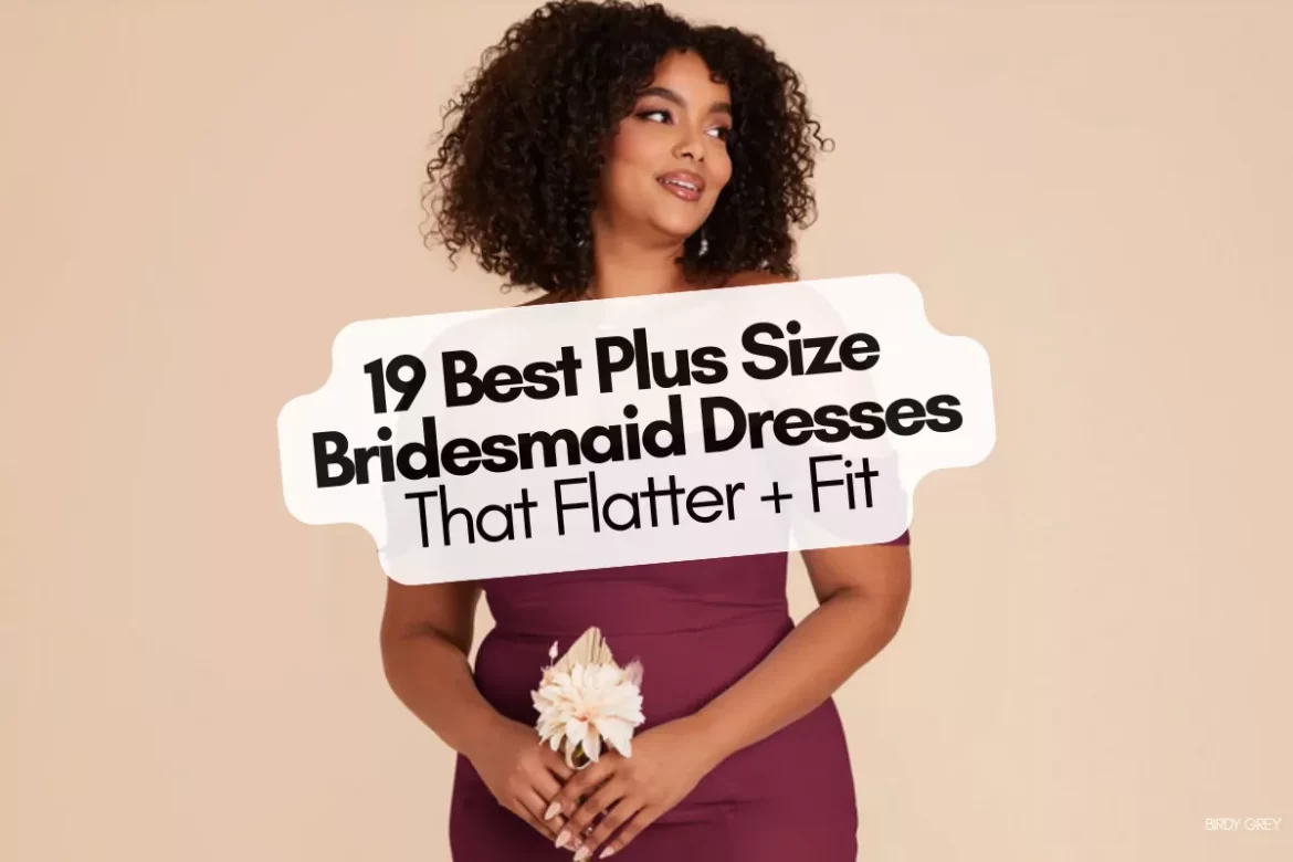 plus size bridesmaid dresses in flattering A-line and chiffon styles for a wedding party