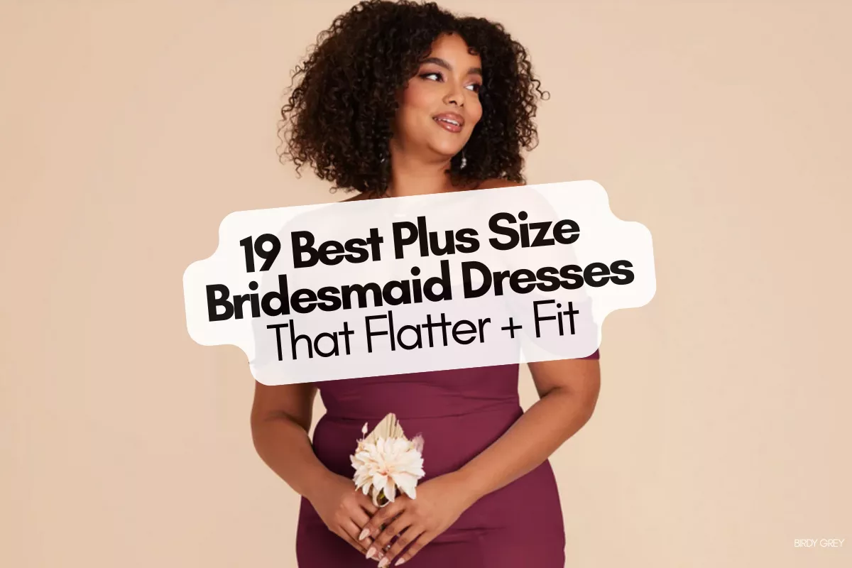 plus size bridesmaid dresses in flattering A-line and chiffon styles for a wedding party
