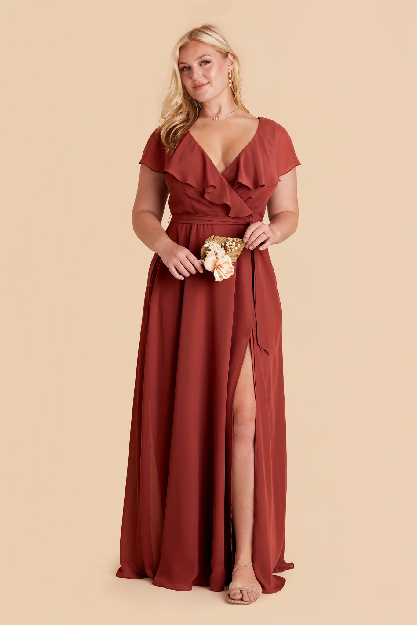 Elegant plus size bridesmaid dresses with short sleeves for extra coverage and comfort