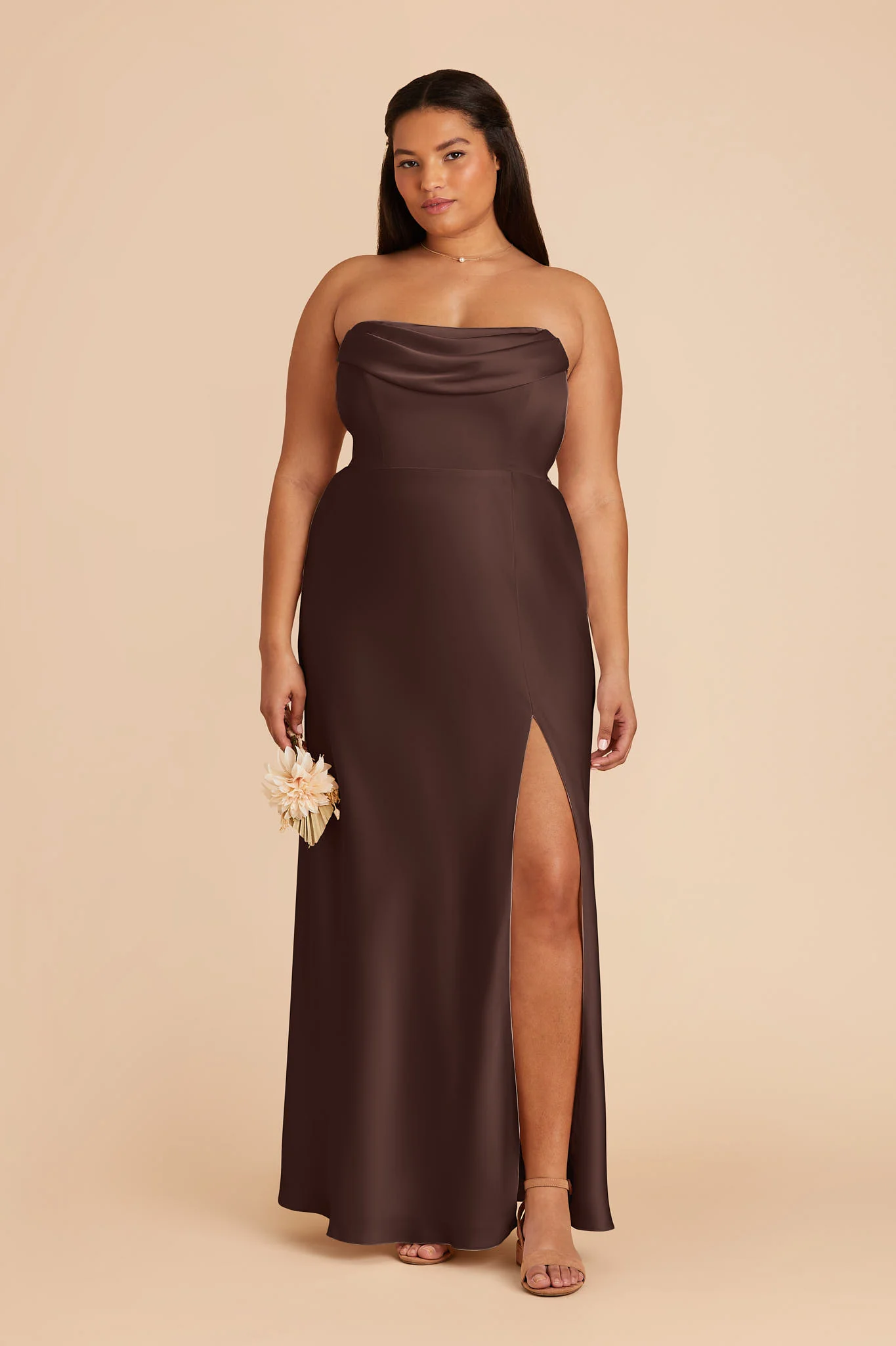 Espresso plus size black bridesmaid dresses for formal wedding
