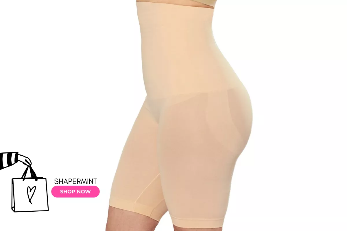 Full-length Shapermint Smoothing Short for brides, ideal for smoothing hips and thighs under fitted gowns
