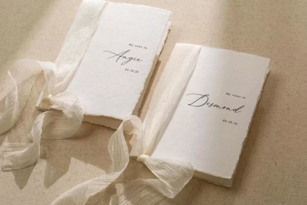 modern minimalist wedding vow books without his and hers labels, perfect for gender neutral or personalized vows