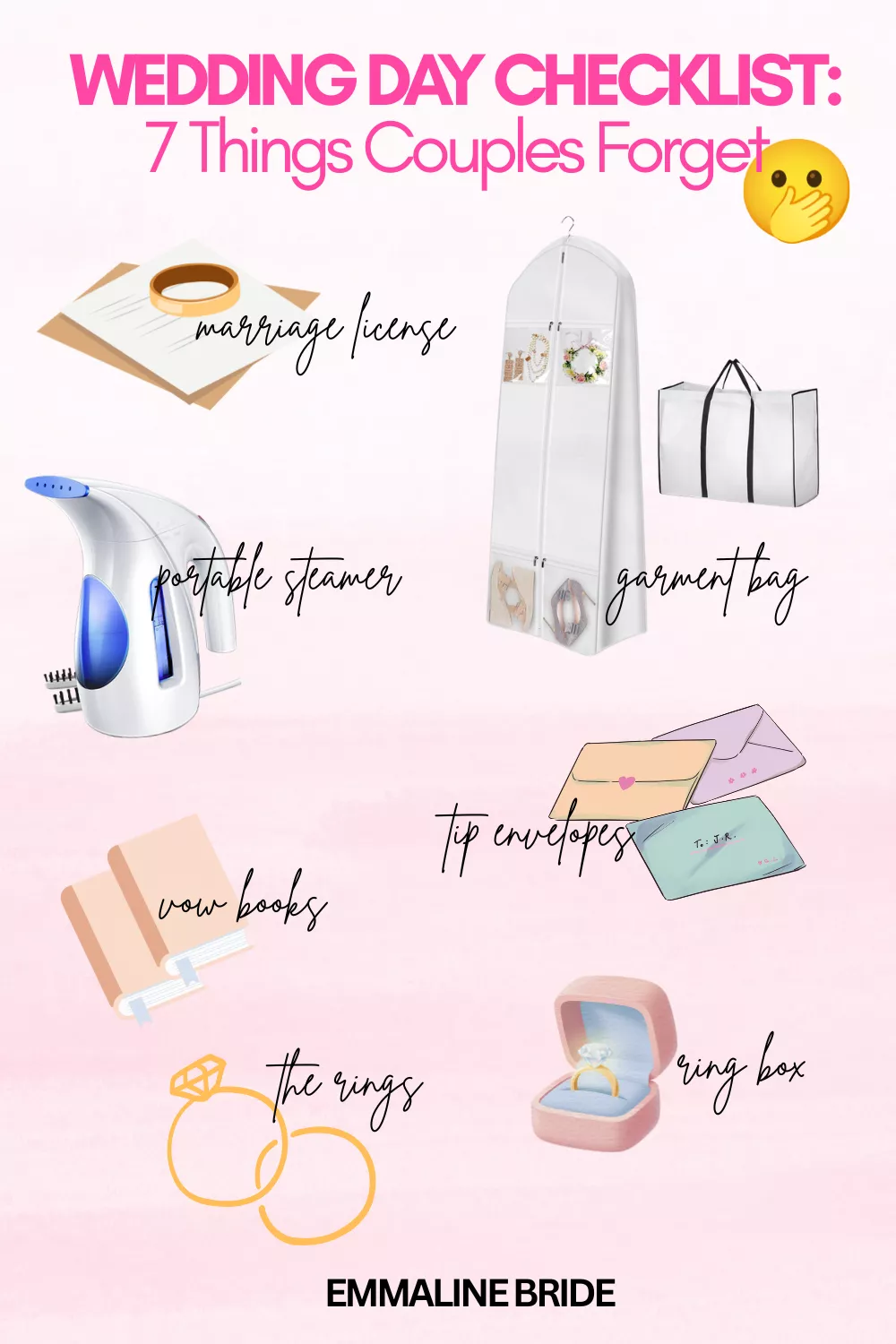 Things most couples forget to bring on the wedding day