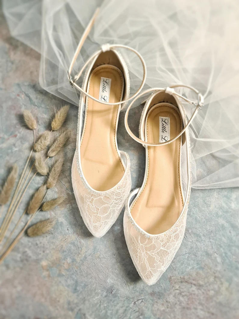 lace wedding flats for the bride
