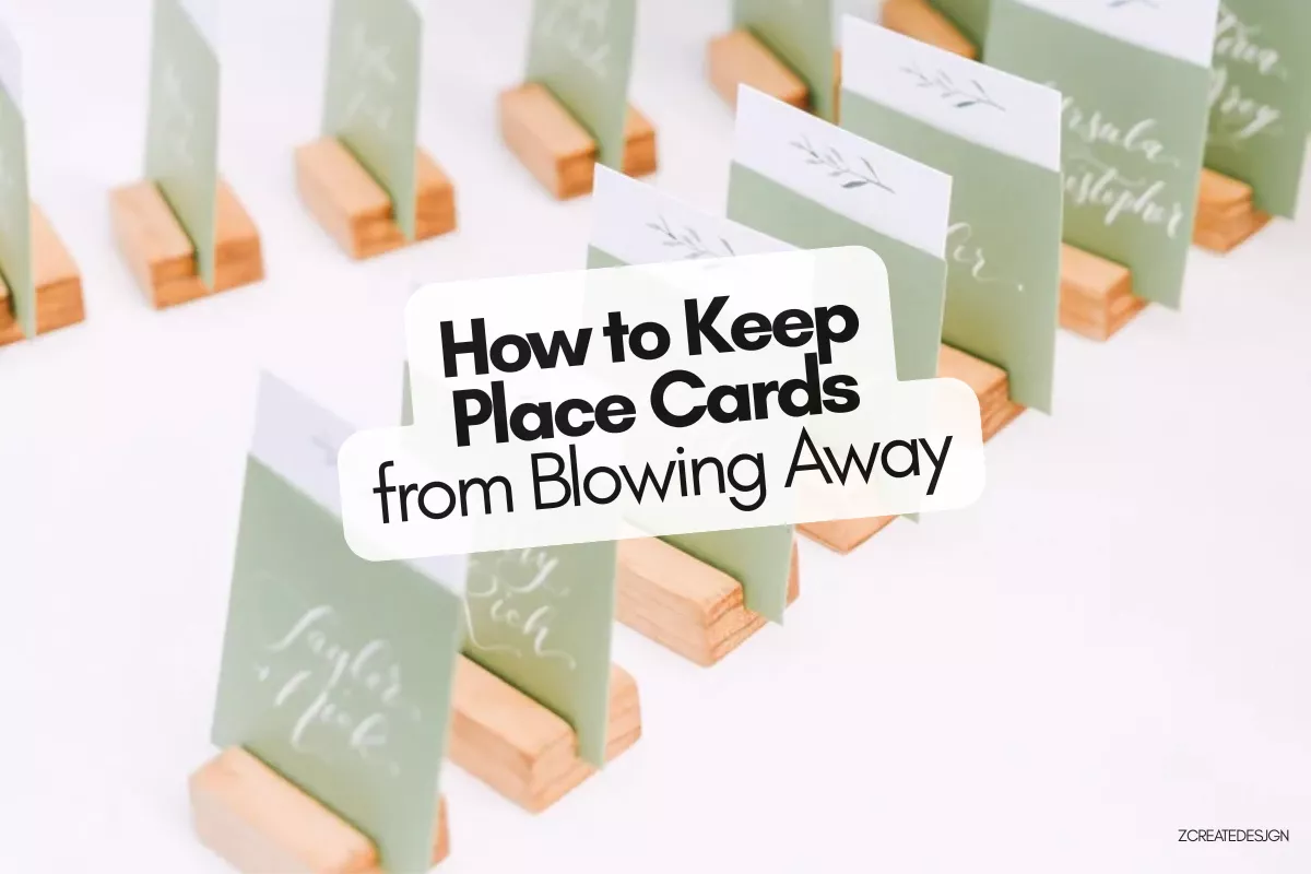 Use wedding place card holders, the solution to how to keep place cards from blowing away