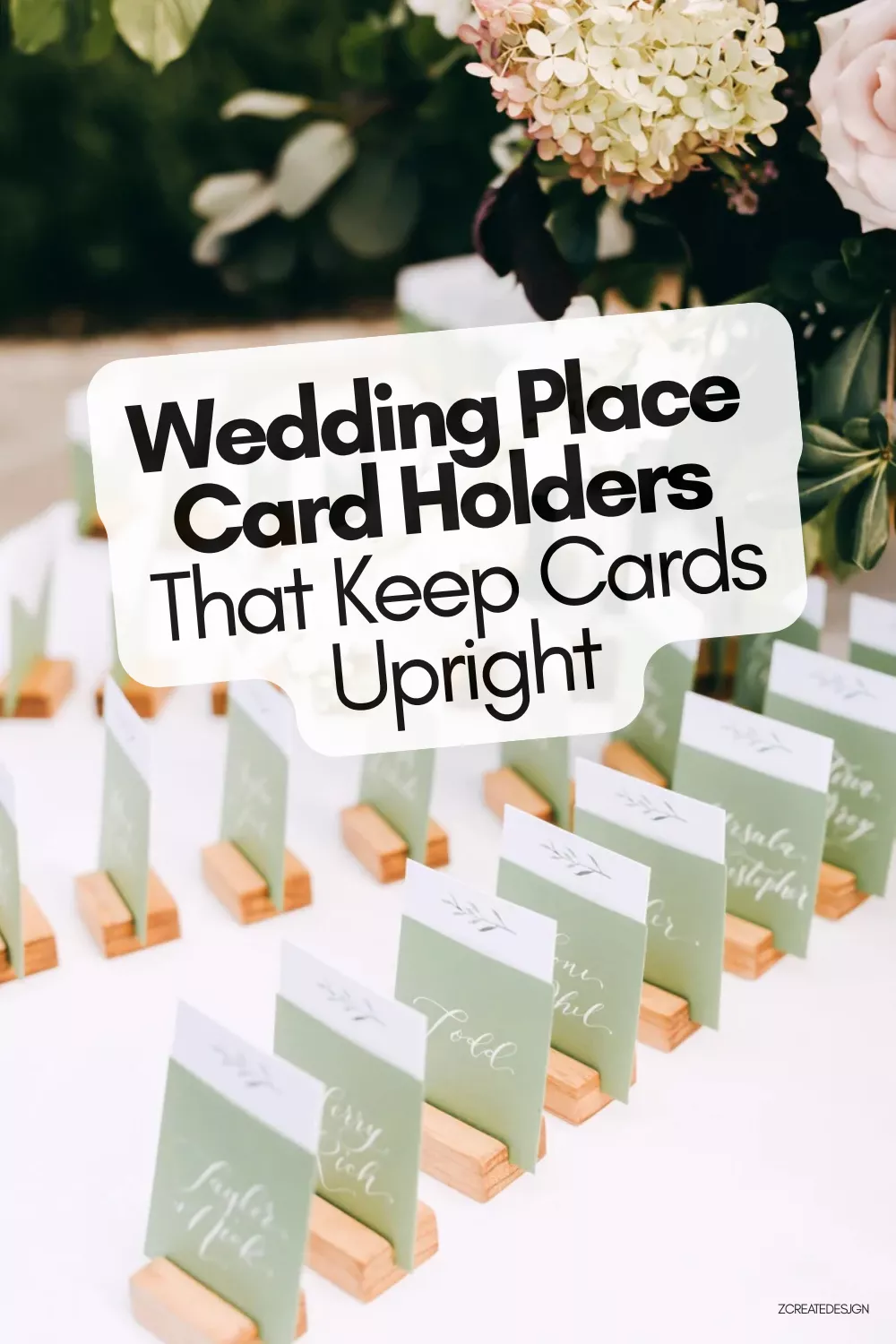 Wedding place card holders and stands to keep place cards upright and prevent them from blowing away