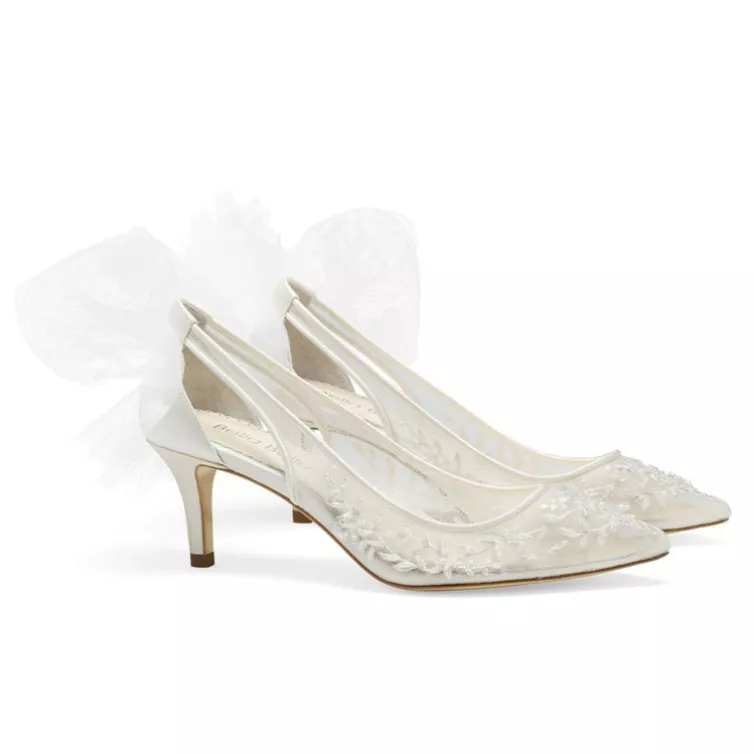 Bella Belle Esther lace bridal heels for wedding day