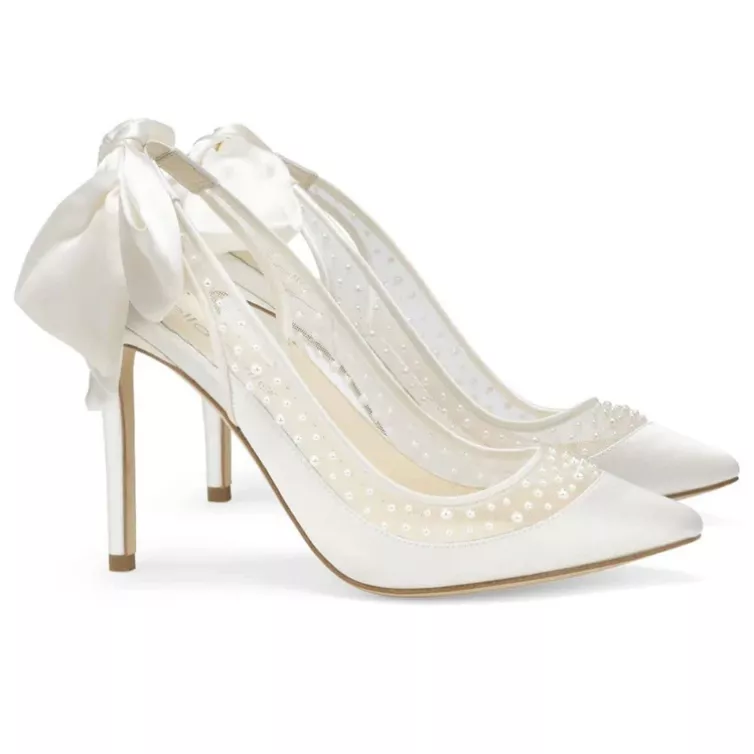 Bella Belle Gabrielle slingback heel with pearl comfortable bridal shoes