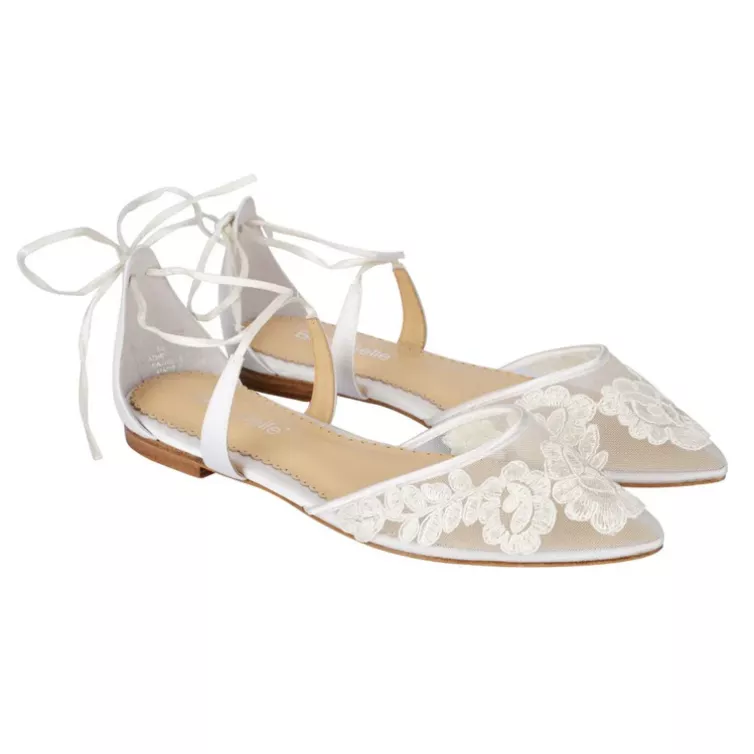 Bella Belle Alicia lace bridal flats for reception dancing