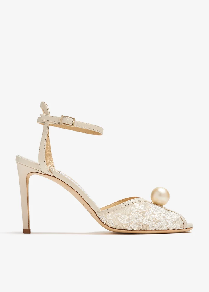 sacora bridal sandals with pearl on top - jimmy choo wedding shoes