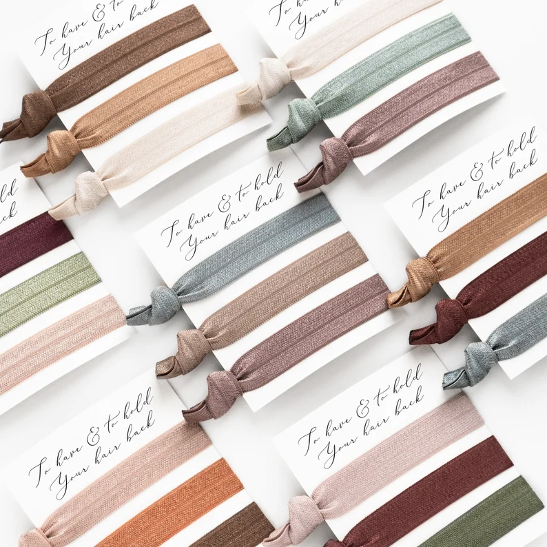 affordable hair ties for bridesmaid gift box ideas