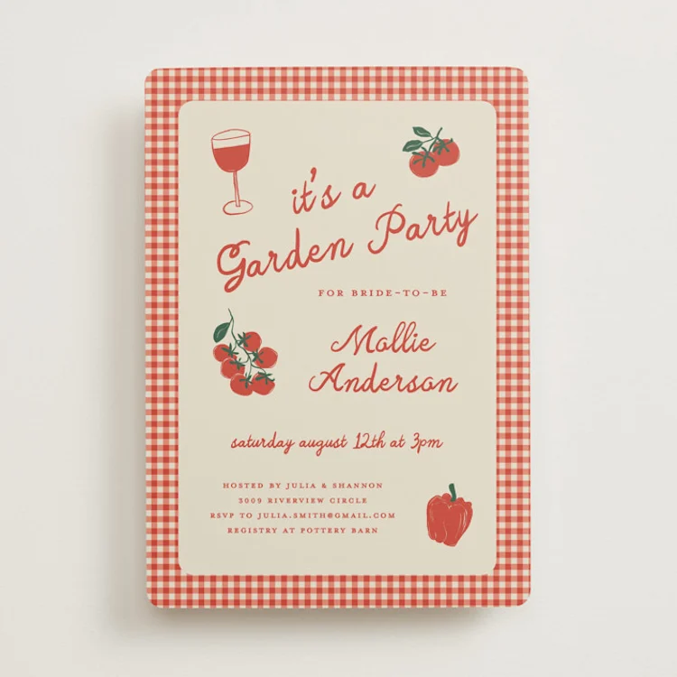 garden party bridal shower invitation
