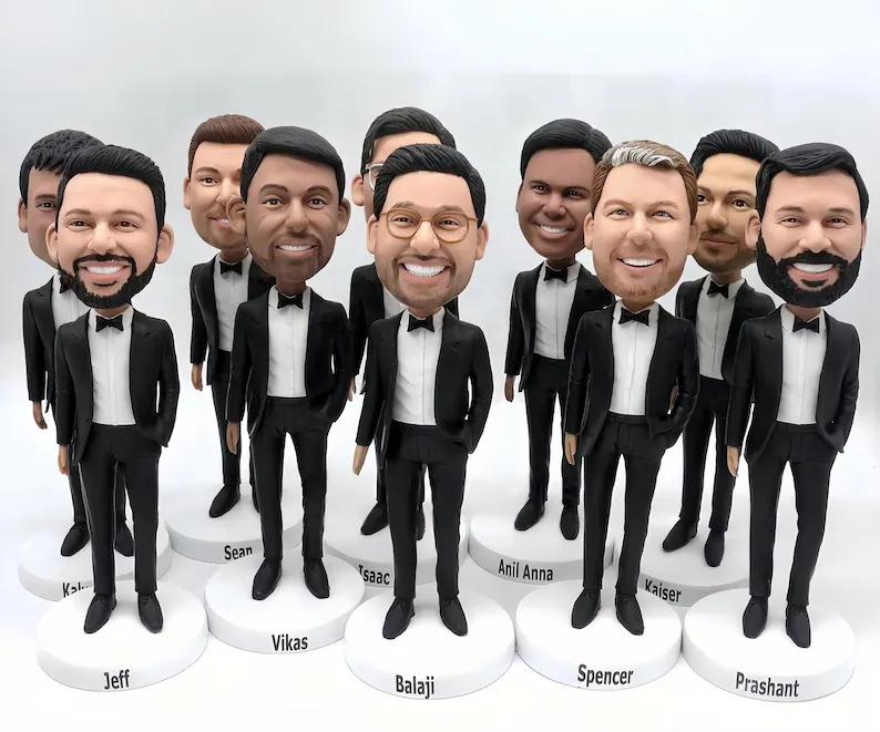 custom groomsmen bobbleheads for unique gifts they will actually use