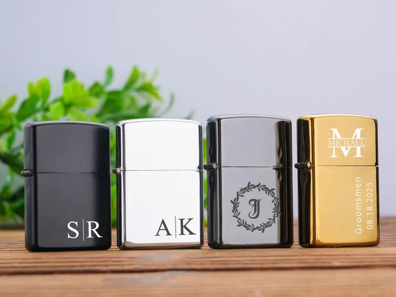 groomsmen personalized engraved lighters gift idea