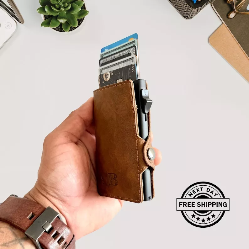 personalized leather wallet groomsmen gift idea