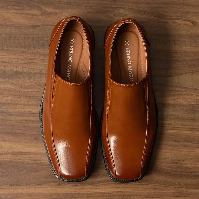 Mens beach wedding shoe options - brown leather loafers