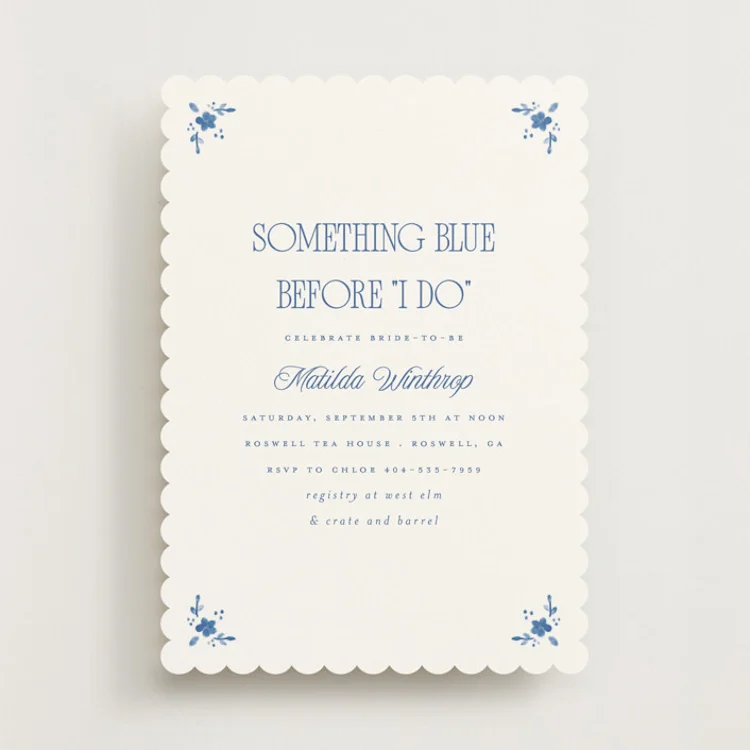 minimalist bridal shower invitation example modern typography