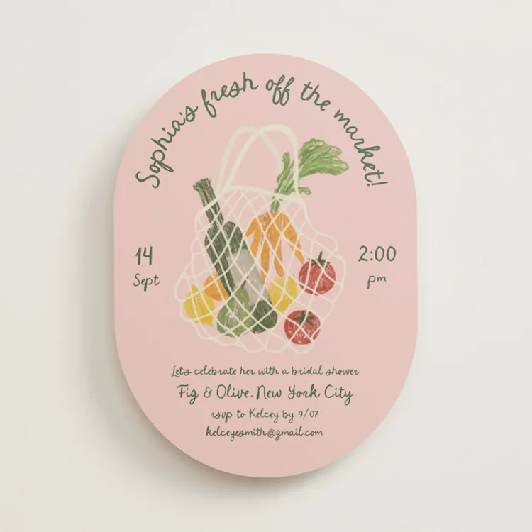 off the market bridal shower invitation example
