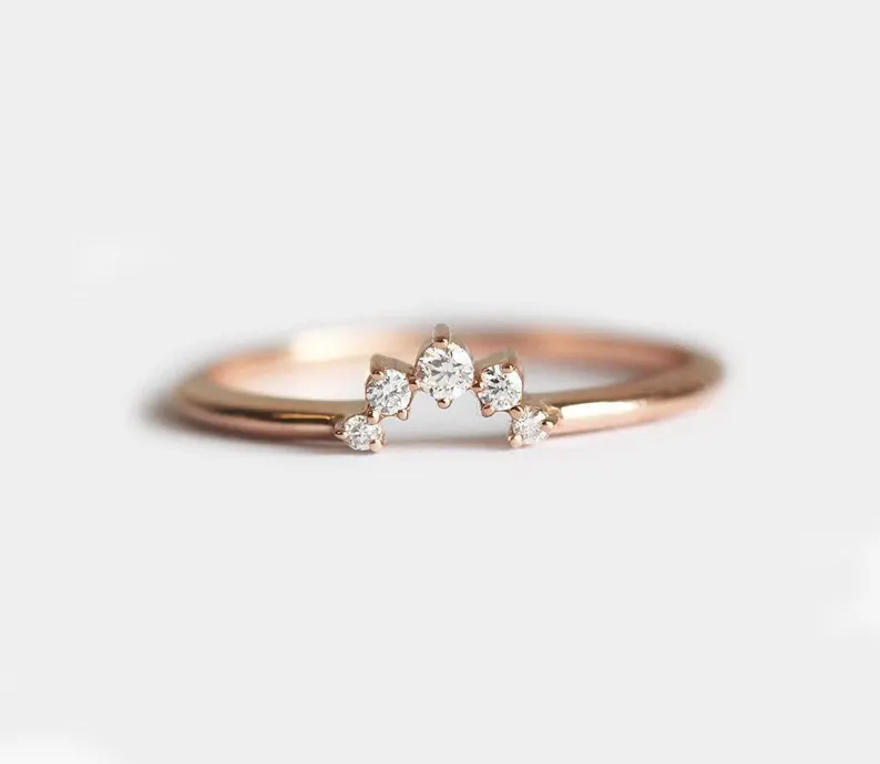 rose gold nesting band to fit with engagement ring