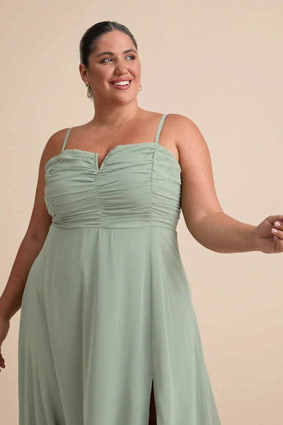 chiffon sage plus size mother of the bride dress for spring