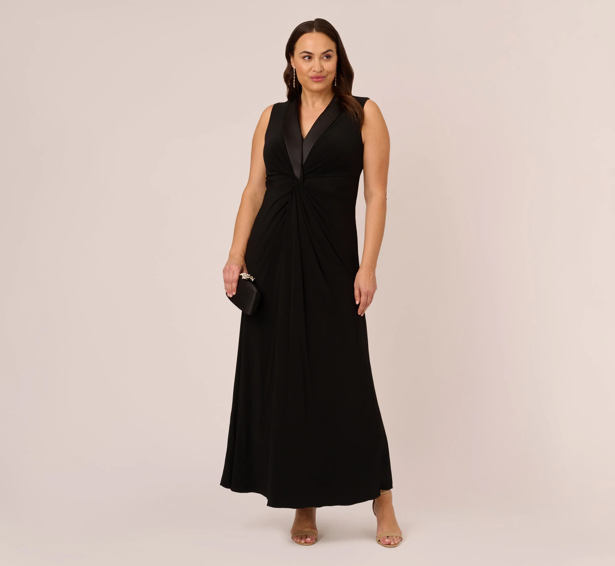 black formal mother of the bride dress in plus size