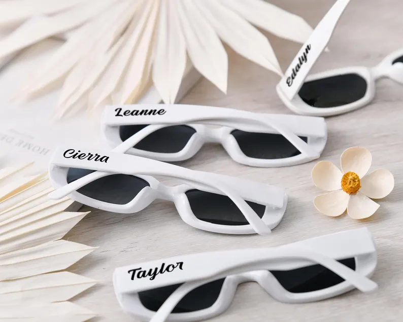80s square style wedding bulk sunglasses favors for guests
