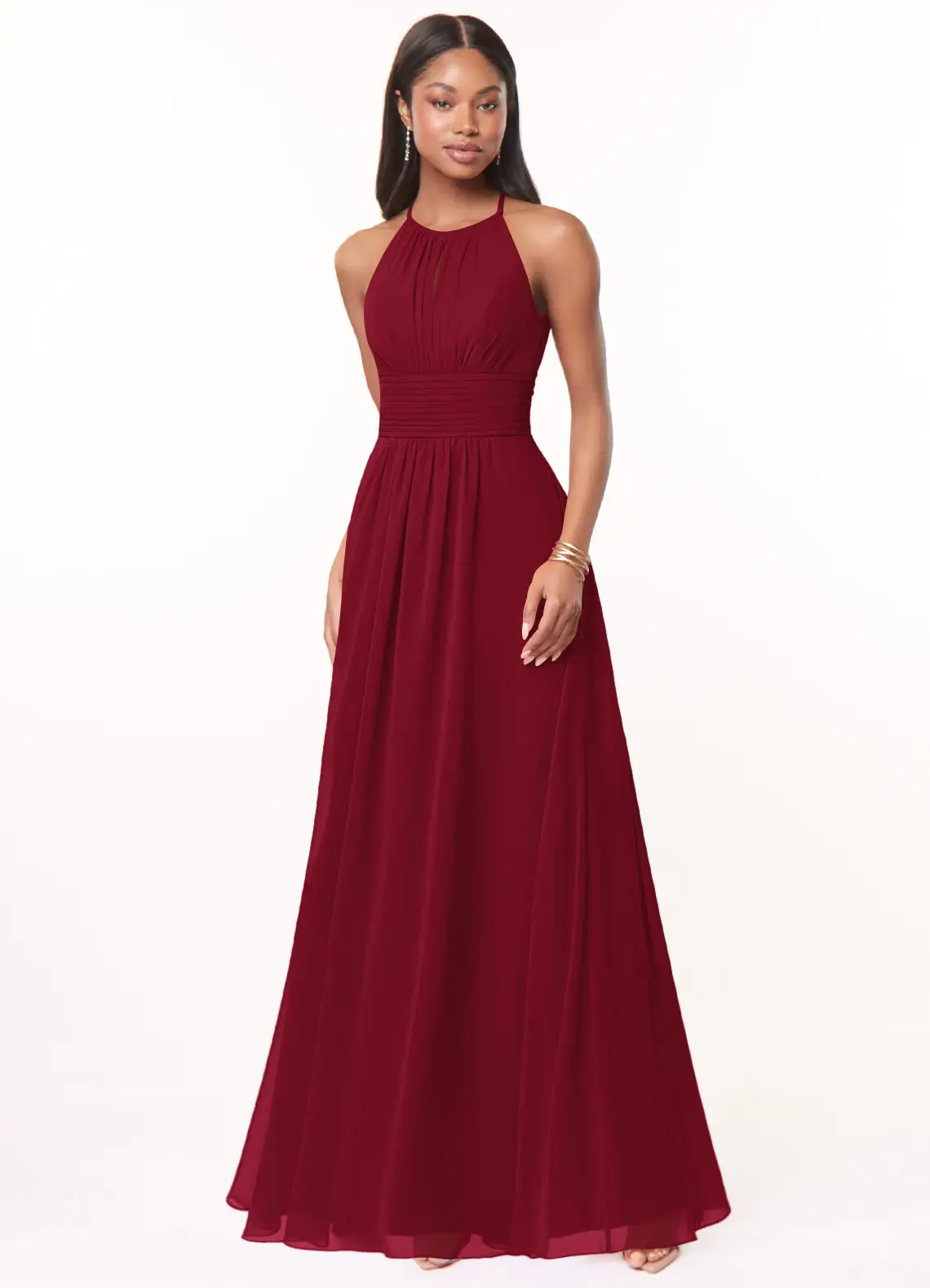 a-line ruched flattering azazie bridesmaid dresses