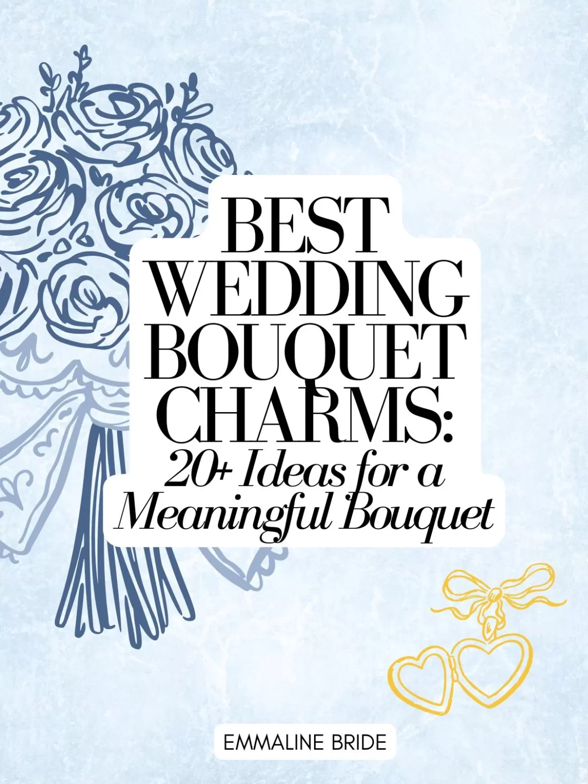 bridal bouquet with personalized wedding charms including photo lockets, engraved keepsakes, and memorial charm details