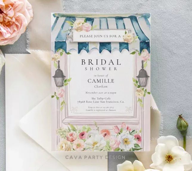 love in bloom bridal shower invitation