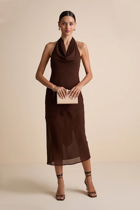 satin dark brown bridesmaid dresses