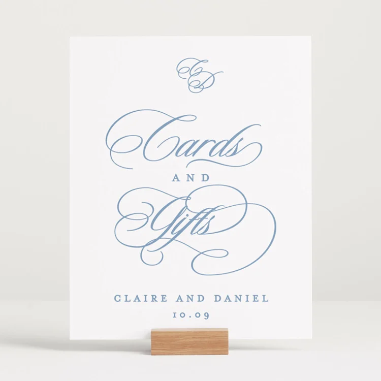 minimalist cards and gifts sign for wedding