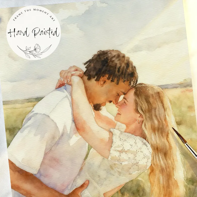 custom couple illustration gift for groom from bride personalized wedding artwork