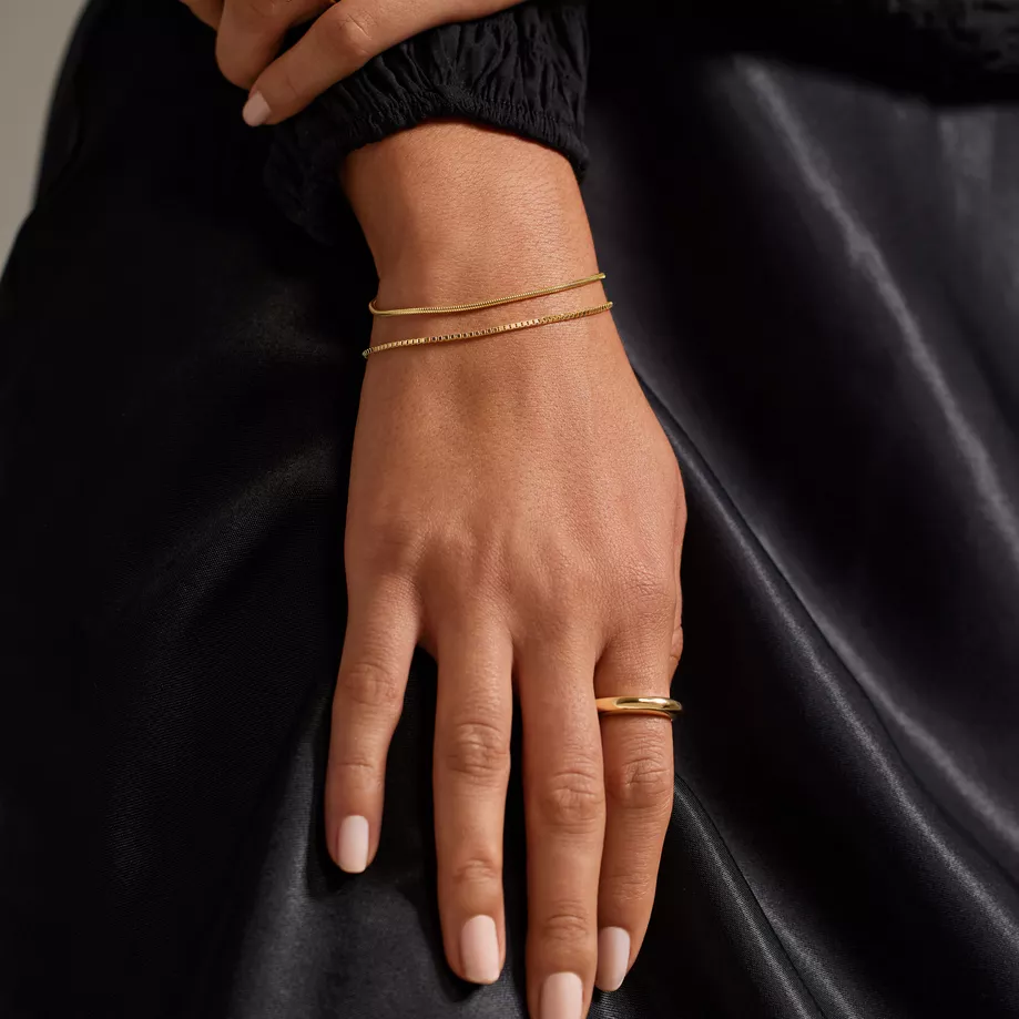 dainty minimalist snake bracelet layered - last-minute mother's day gifts that ship fast