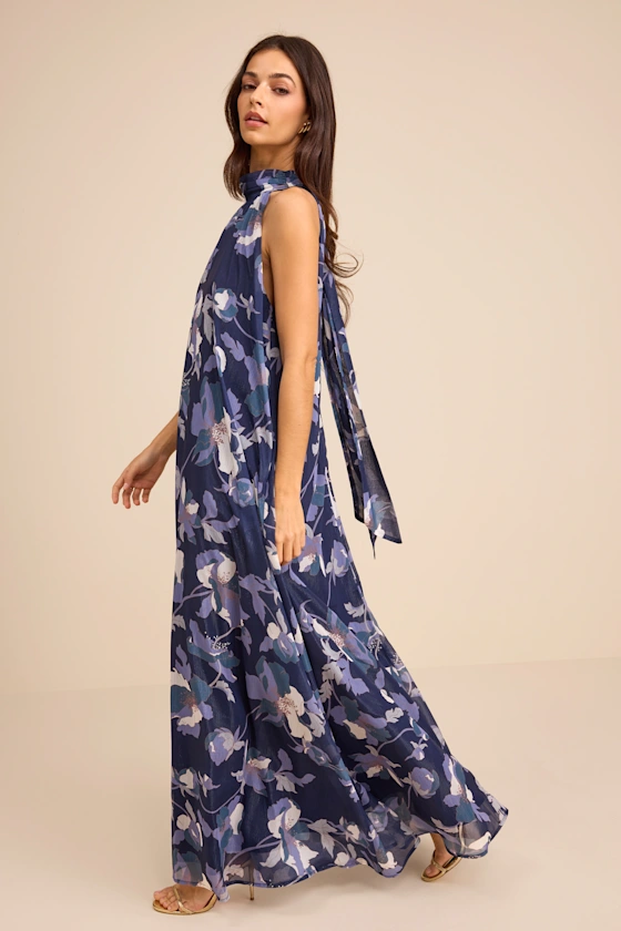 flowy floral maxi shift dress wedding guest