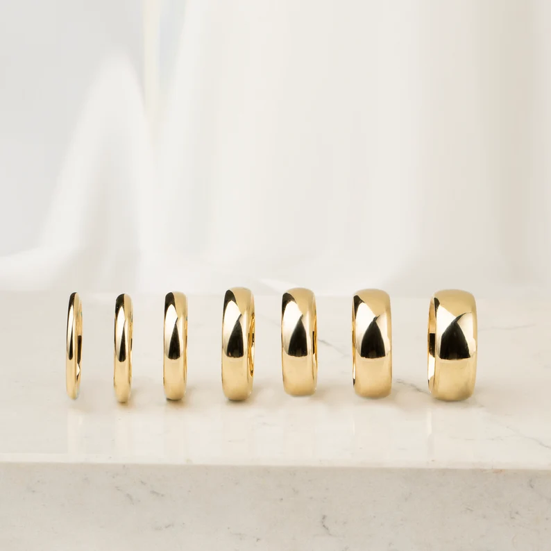 wedding bands in 14k gold on sale - etsy wedding deals