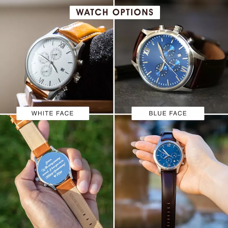 watch options for the groom on his wedding day from the bride