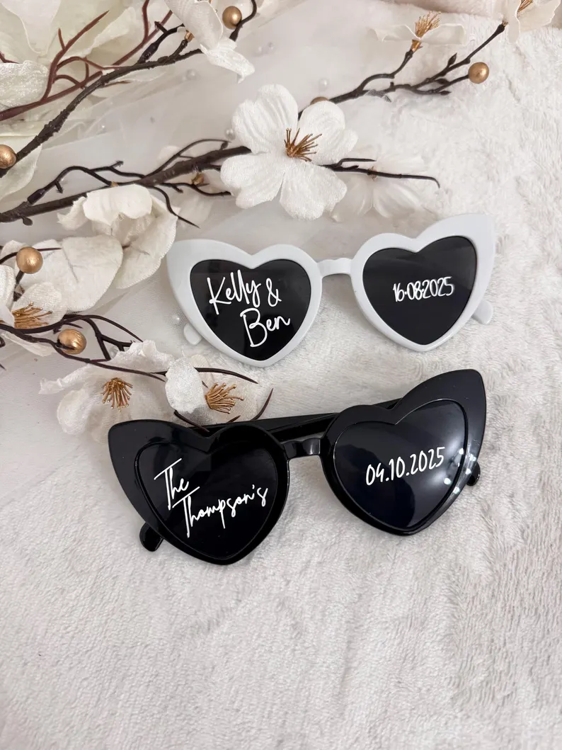 heart shaped wedding sunglasses favors