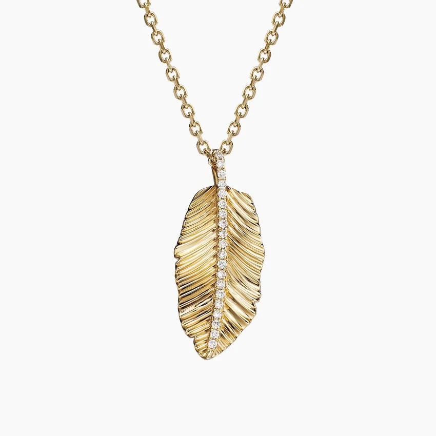 leaf lab diamond pendant necklace - last-minute mother's day jewelry gifts that ship fast