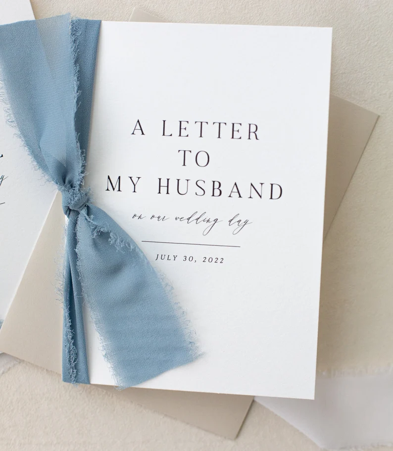 bride handwritten letter to groom wedding day emotional gift idea before ceremony - sentimental gifts for groom wedding day