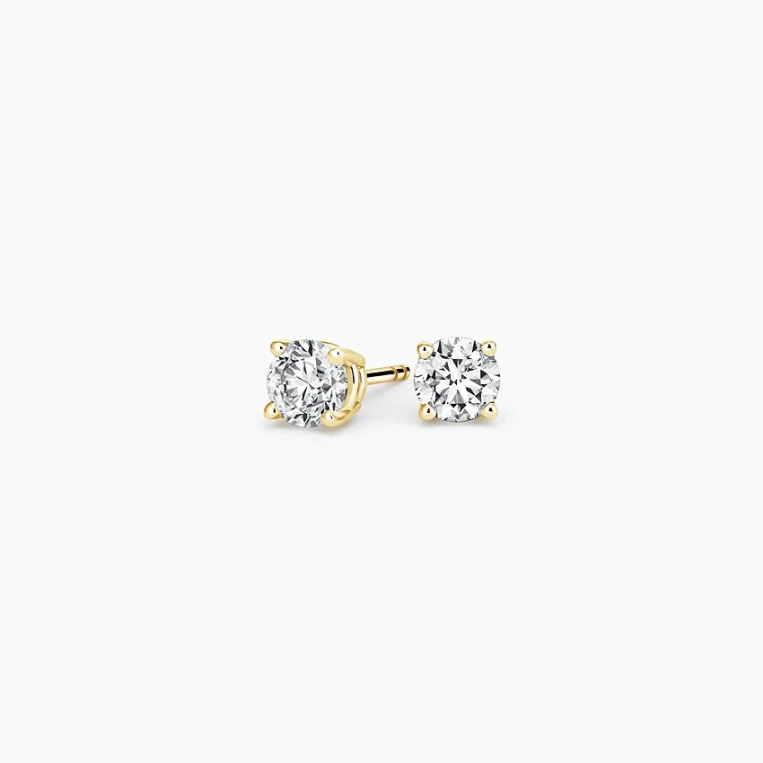 diamond gold stud earrings mother's day gift for mom fast shipping