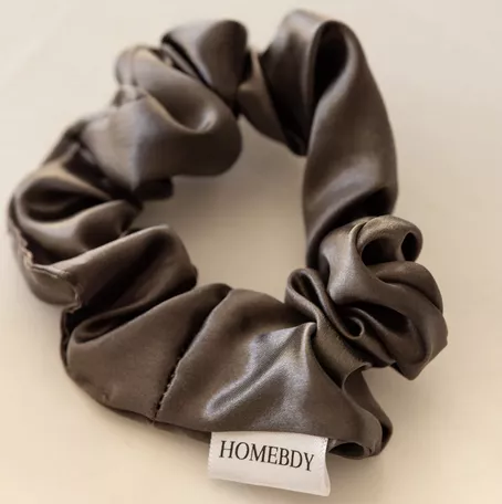 mulberry silk scrunchie in brown