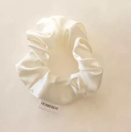 mulberry silk scrunchie in ivory
