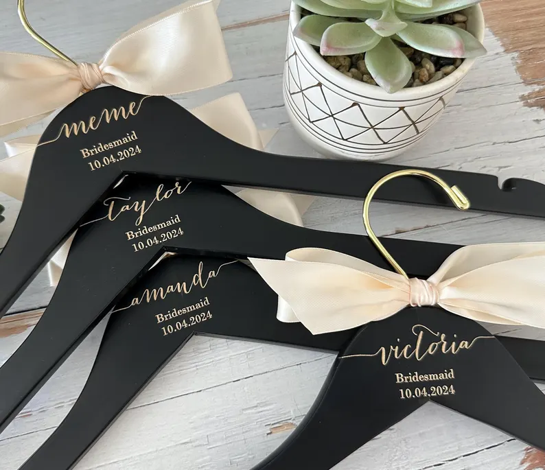 personalized wedding dress hangers for bridesmaids dresses