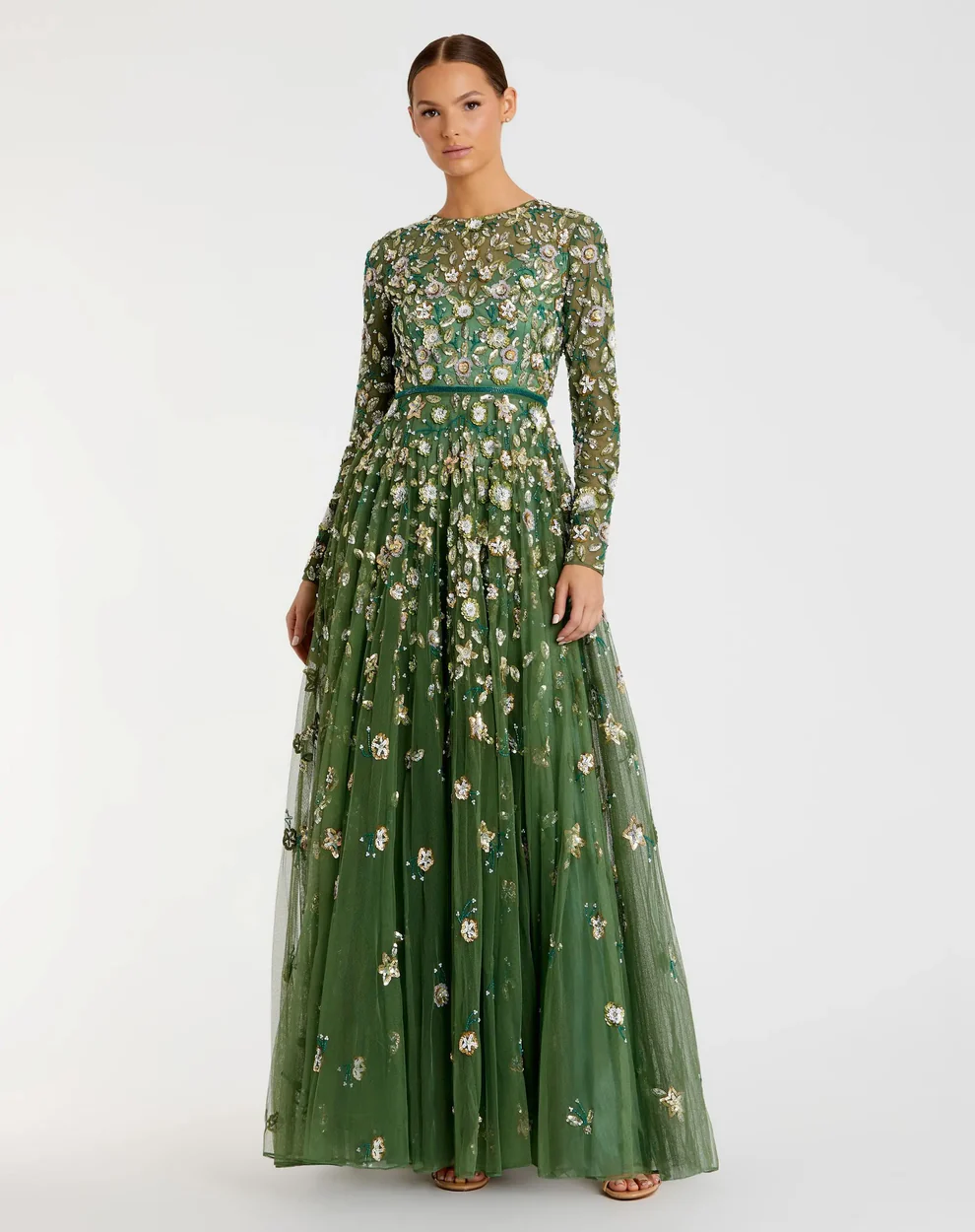 green embroidered long sleeve petite mother of the bride dresses that aren't frumpy